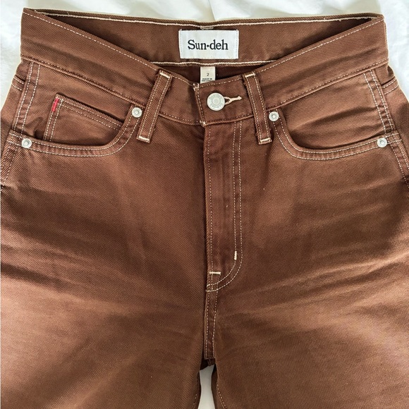 Aritzia - Sun-deh (Sunday) Best high rise brown straight leg jeans/pants Size 2 - Picture 6 of 6